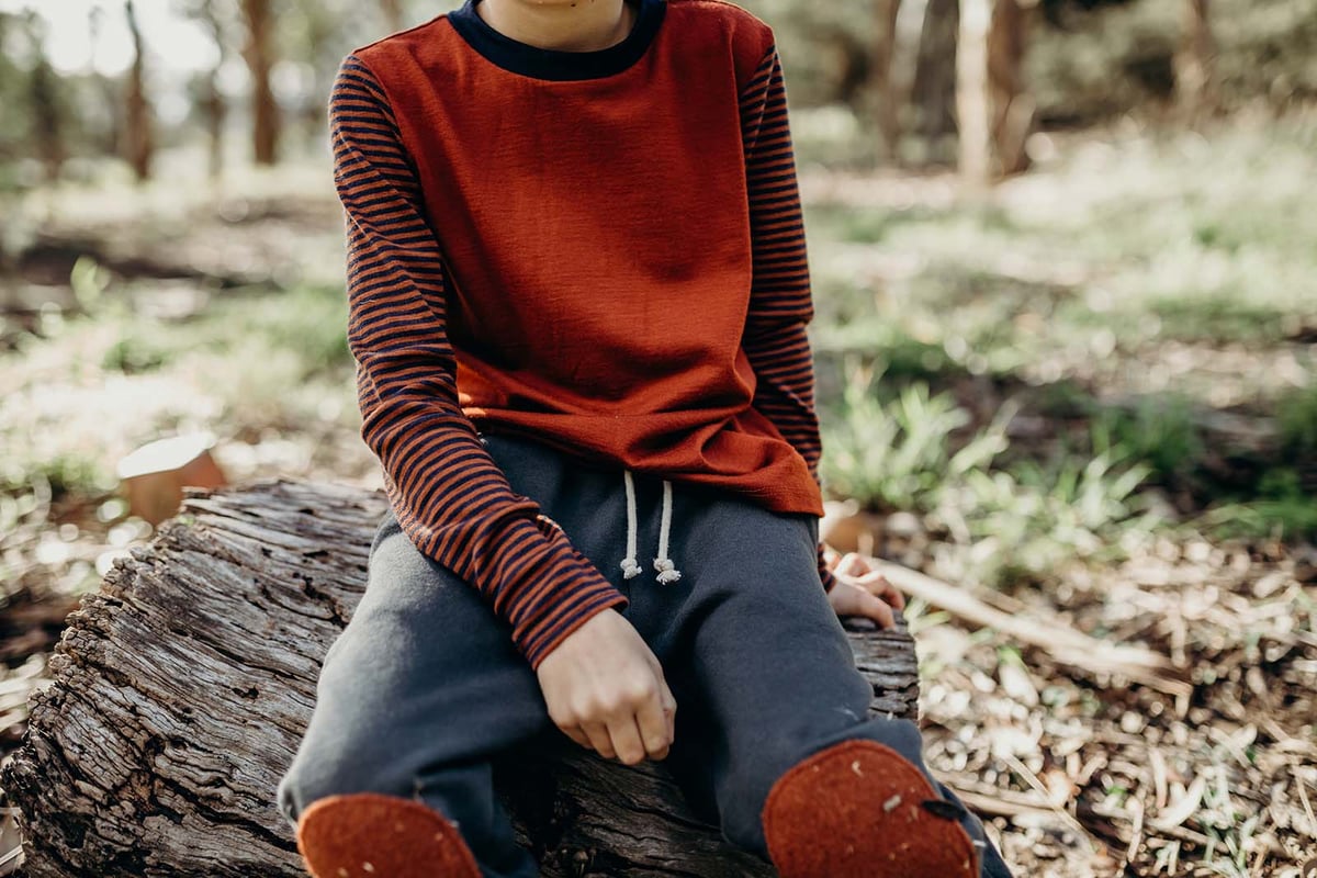 Image of Cinnamon striped Merino top