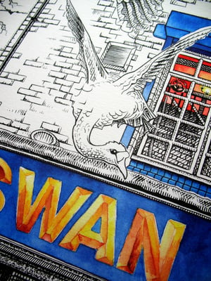 The Swan Inn - Liverpool Art and Illustration, best pubs, UK, limited edition - markmyink