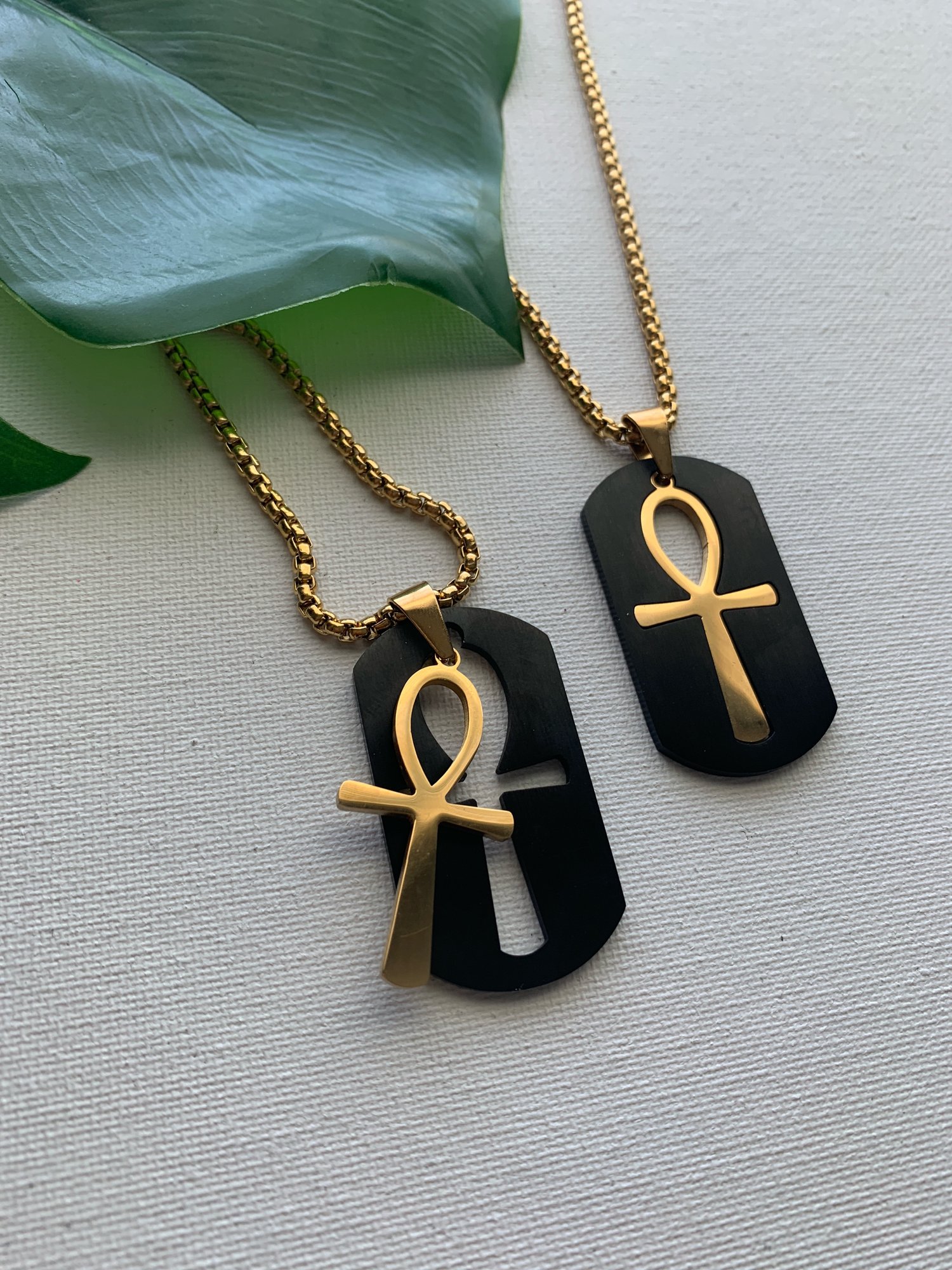 Image of KAMAL • Ankh and Dog Tag Necklace
