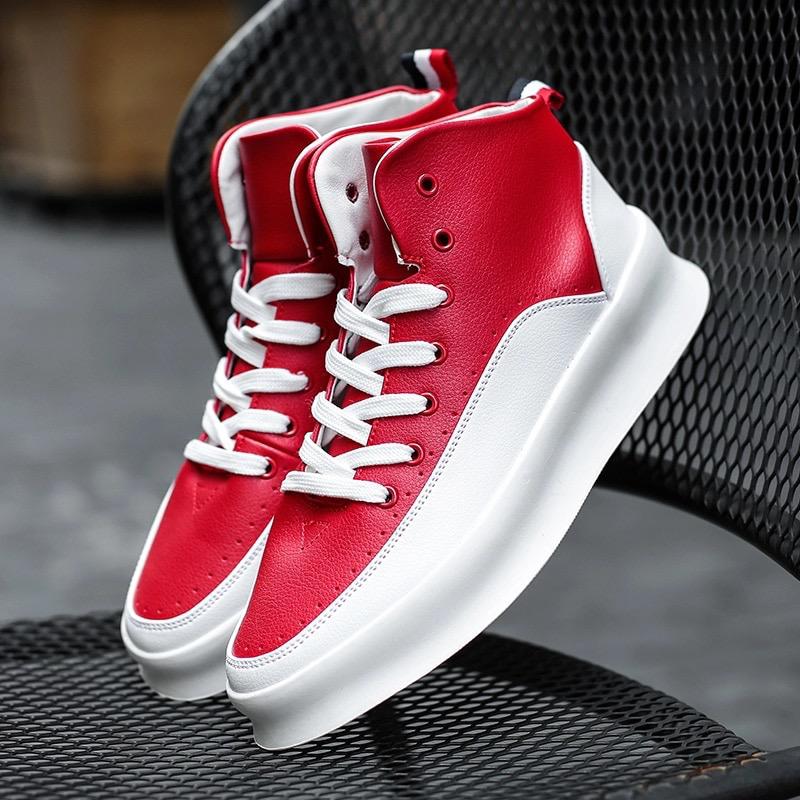 Image of Red leather sneakers