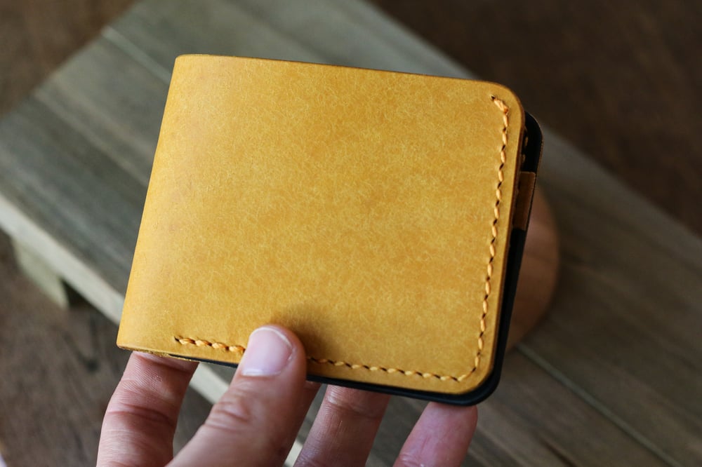 Image of Traditional Bifold in Yellow Pueblo and Black Chromexcel