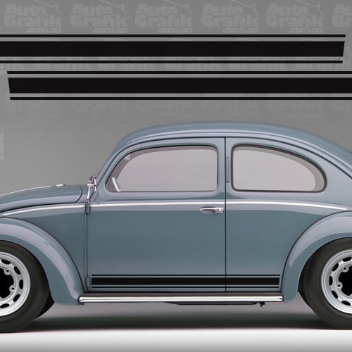 Image of TYPE 1 BEETLE VINTAGE TYPE SIDE STRIPE DECAL SET