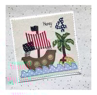 Pirate ship card 
