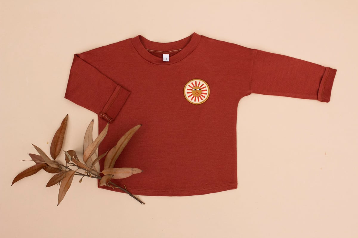 Image of Merino brick top sun patch