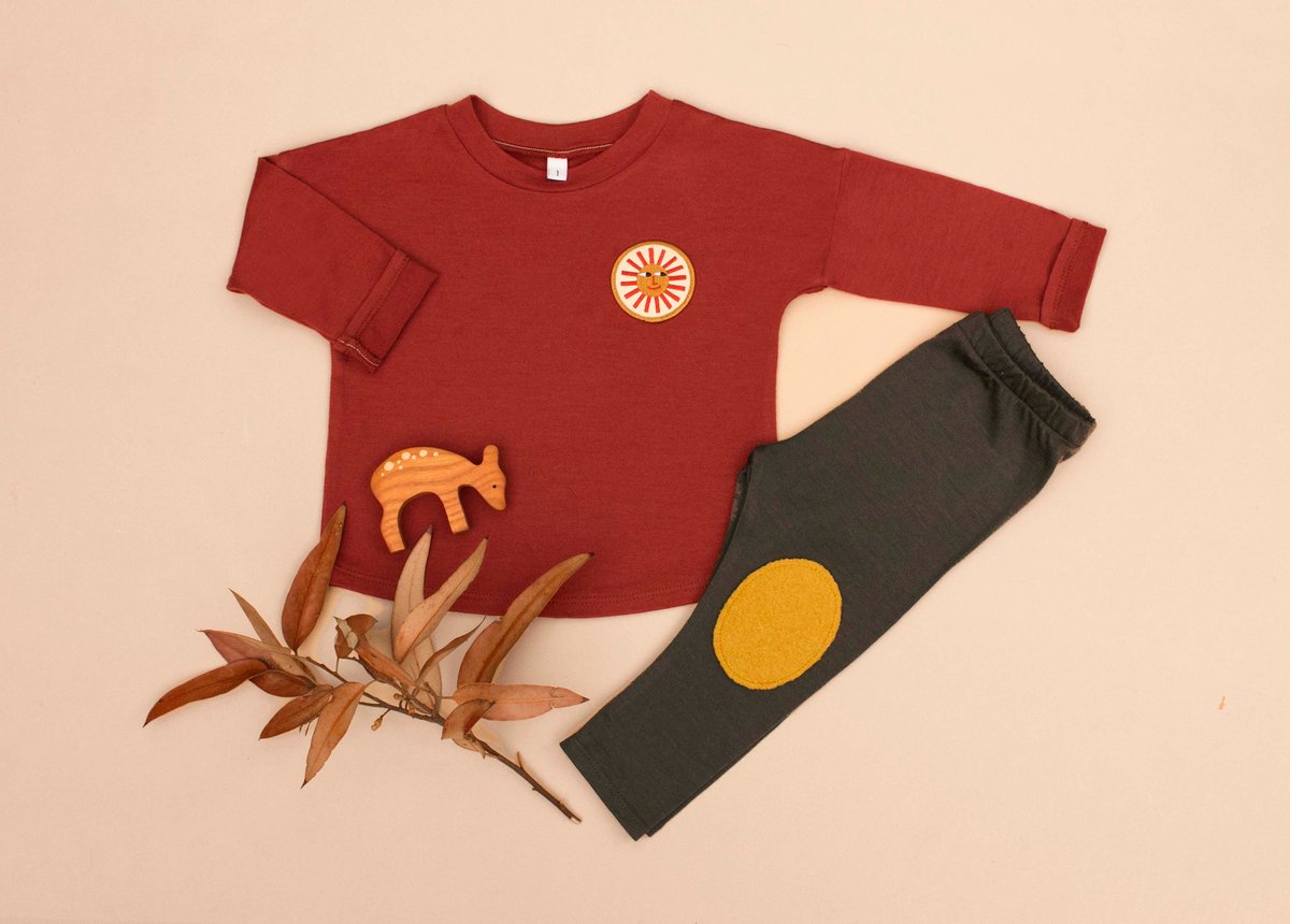 Image of Merino brick top sun patch