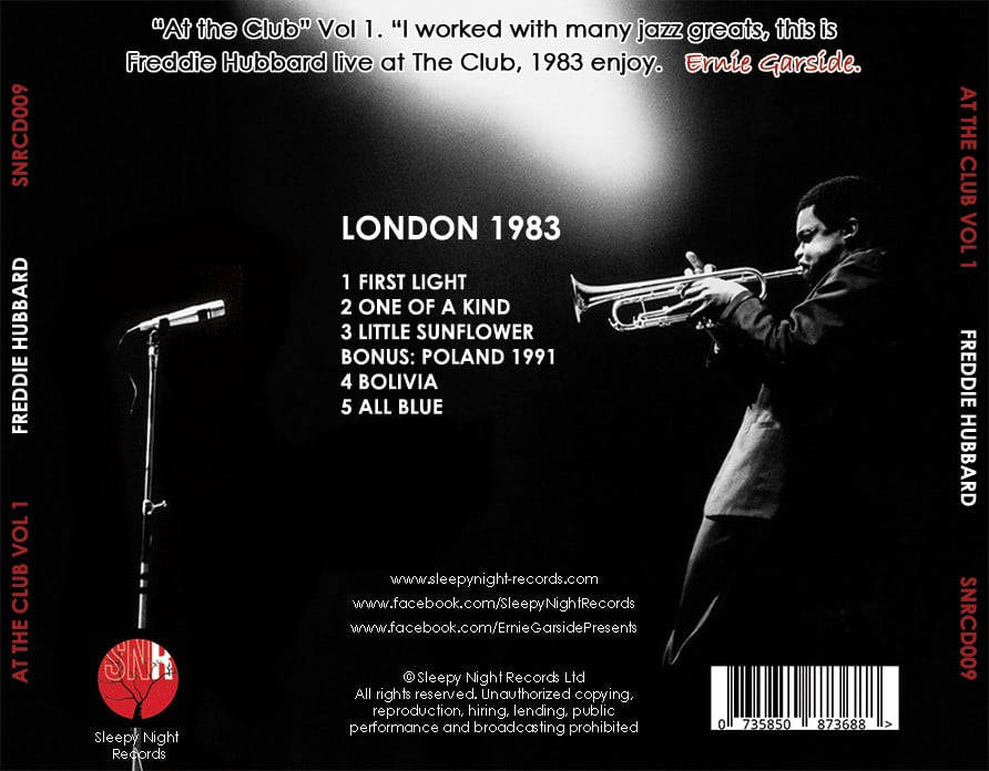 Image of Ernie Garside Presents At The Club with Freddie  Hubbard
