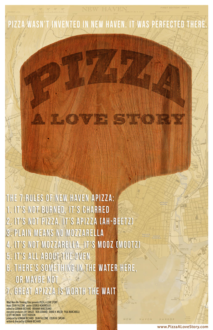 Image of Pizza, A Love Story poster, sticker, magnet & pen