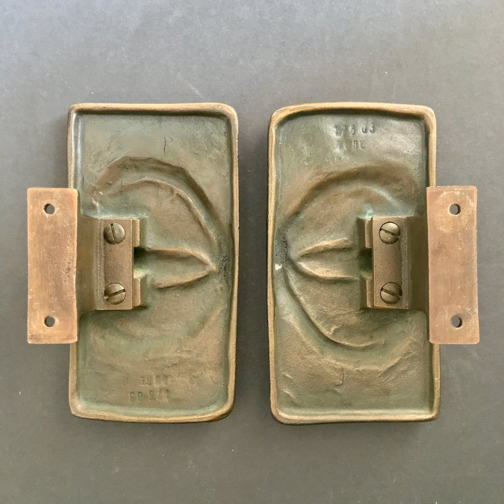 Image of Set of Bronze Door Handles with Fish Design