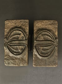 Image 1 of Set of Bronze Door Handles with Fish Design
