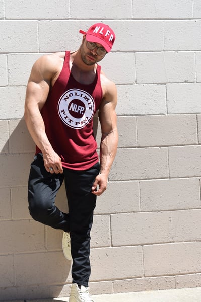 Image of VENICE SCOOP TANK TOP  BURGUNDY 