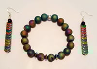 Multicolor Agate and Hematite Set