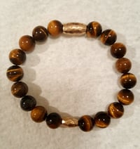Tiger Eye with Gold Accent Bracelet 