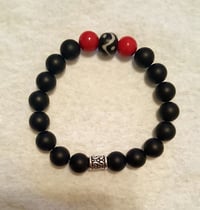 Onyx and Red Bracelet
