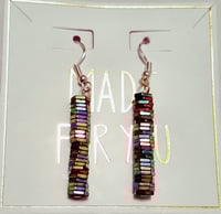 Multicolor Hematite Hexagon Earrings
