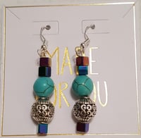 Turquoise and Hematite Earrings