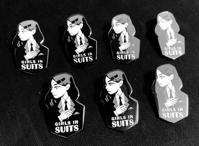 Girls In Suits Enamel Pin