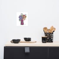 Image 5 of Iris and sweet peas with a fancy knot- Poster Print