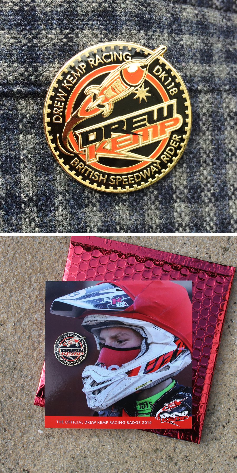 Image of Drew Kemp Racing 2019 Enamel Badge