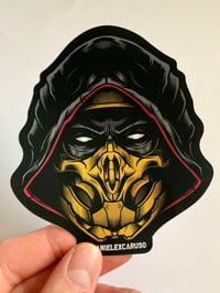Scorpion MK11 Gold Sheen Effect Sticker 10 x 11 cm