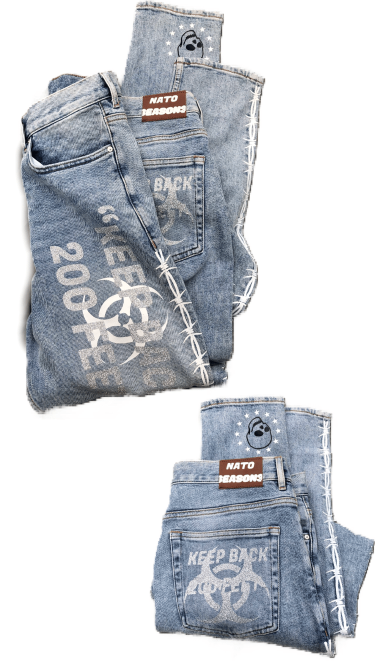 Image of “Keep Back” Blue Denim