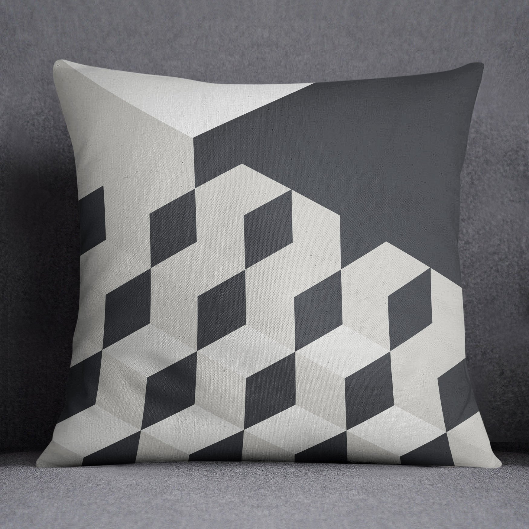 Image of Gradient Cubes Square Throw Pillow