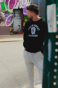 Image 4 of GOD IS GREAT PAPER STRAIGHT BLACK REFLECTOR HOODIE & CREW NECK