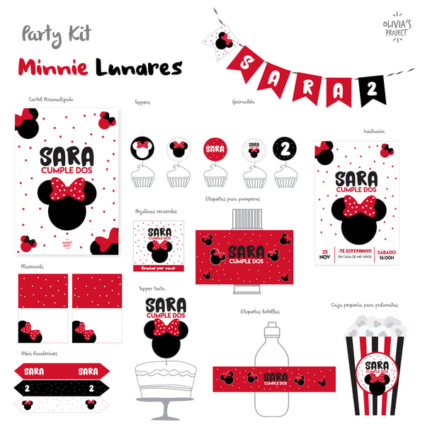 Image of Party Kit Minnie Lunares Impreso