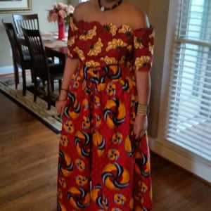 Image of African print dress with skirt