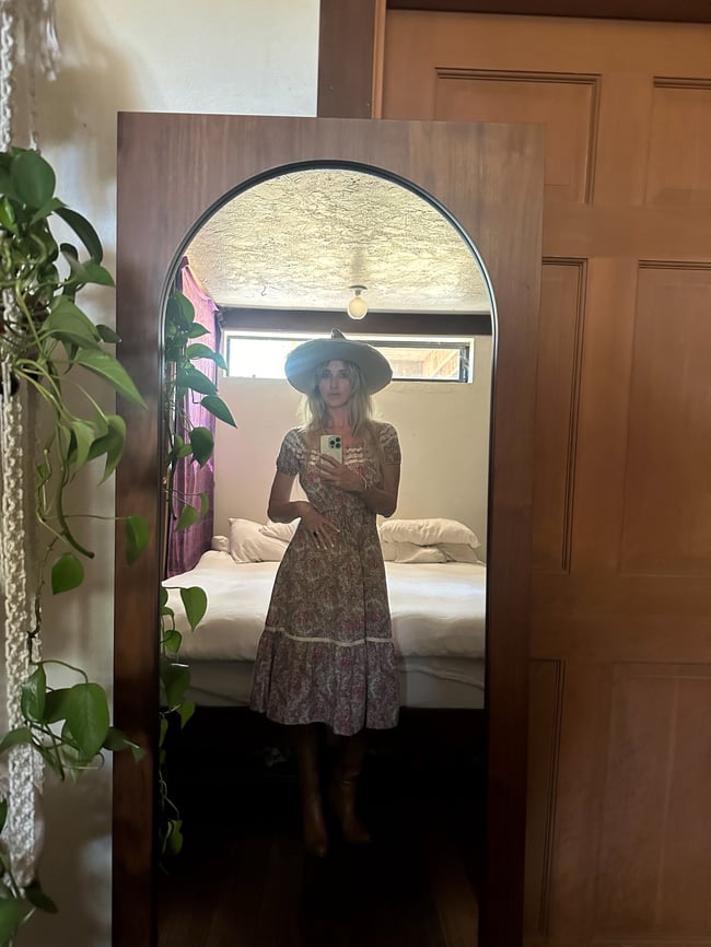 70s floral peasant dress