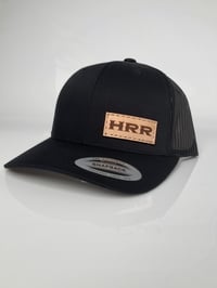 Black Small Leather Patch Hat