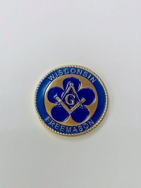 Image of The 175th Anniversary of Freemasonry in Wisconsin Challenge Coin (3-Pack)