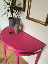 Image 4 of Pink & gold half moon table 