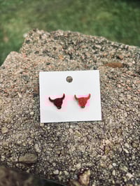 Image 3 of Glitter Long Horn Studs