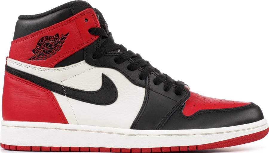 Image of Nike Retro Air Jordan 1 "Bred Toe" Mens