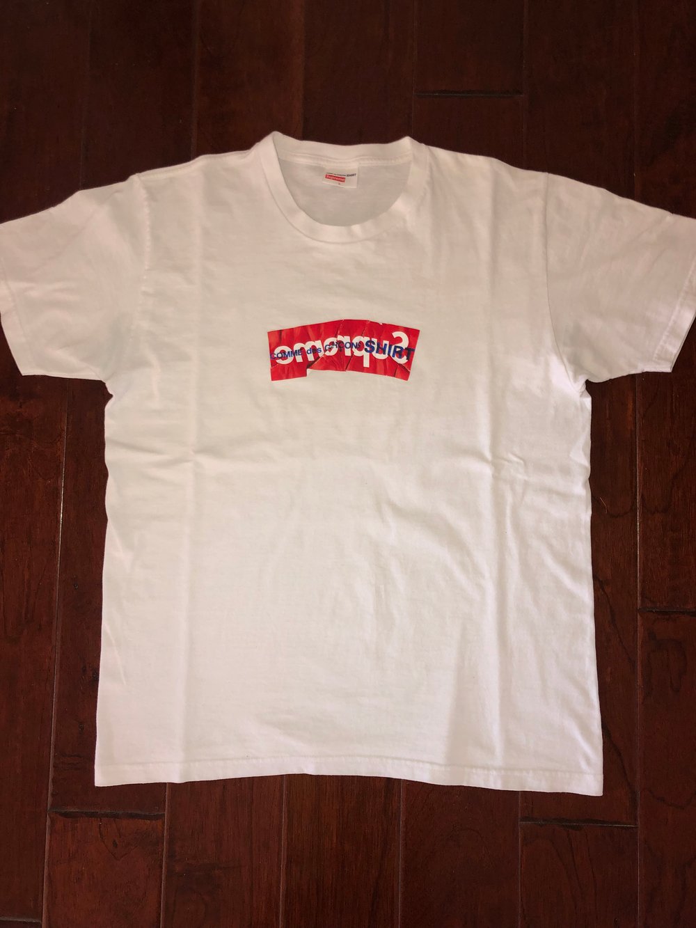 Supreme Comme Des Garcons Shirt Box Logo Tee White Plug Apparel