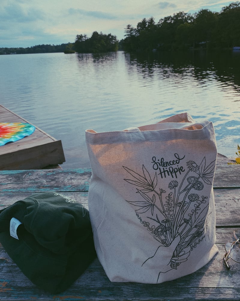 Image of Weedy Wildflower Tote Bag (17.5” x 15”)
