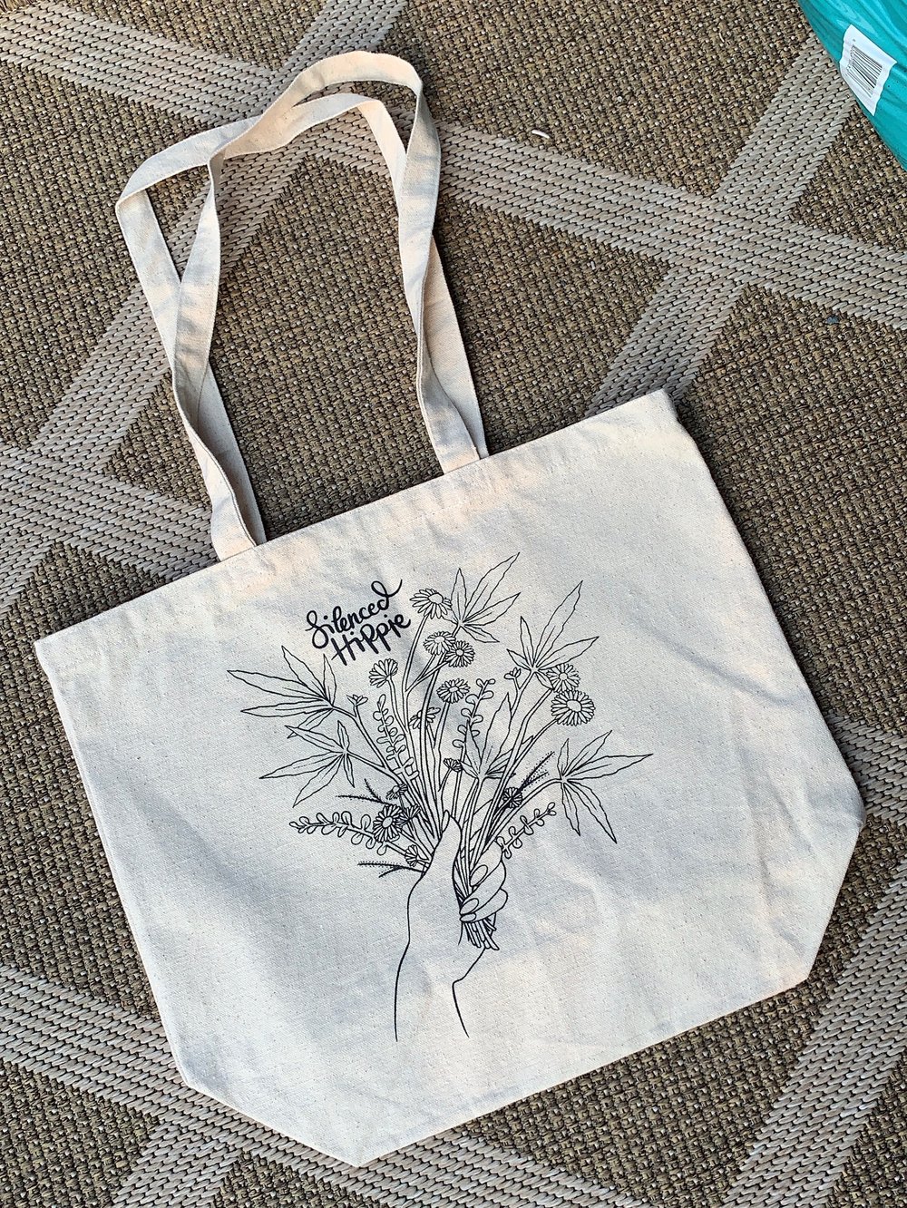 Image of Weedy Wildflower Tote Bag (17.5” x 15”)