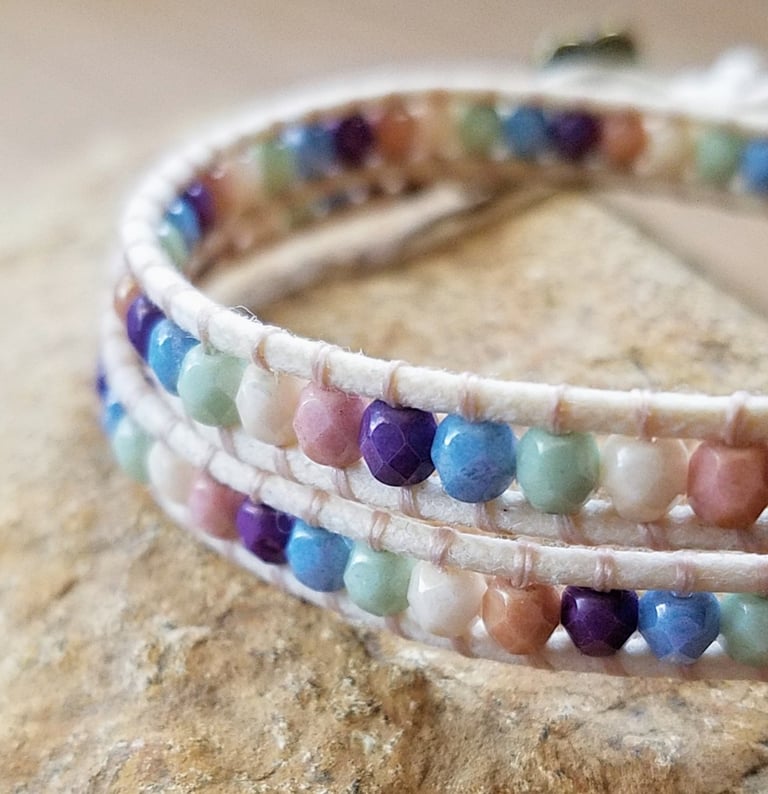 Czech Beaded Wrap Bracelet Image 2