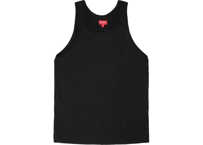 Supreme Mesh Stripe Tank Top Black Sz L | WWW.BDOTSTOCK.COM