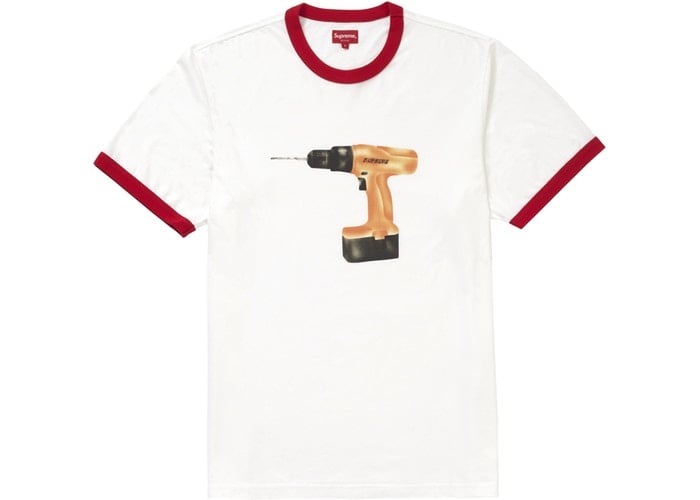 Image of Supreme Drill Ringer Red Sz L 