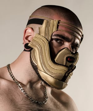 Image of GOLD SNEAKER MASK - AM 97 - HEAD PIECE 
