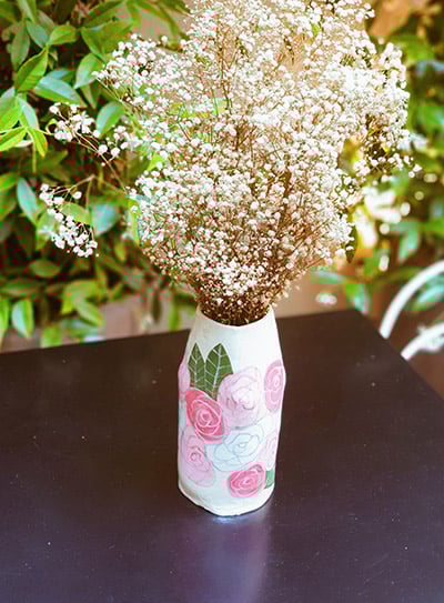Image of Vase rose et vert