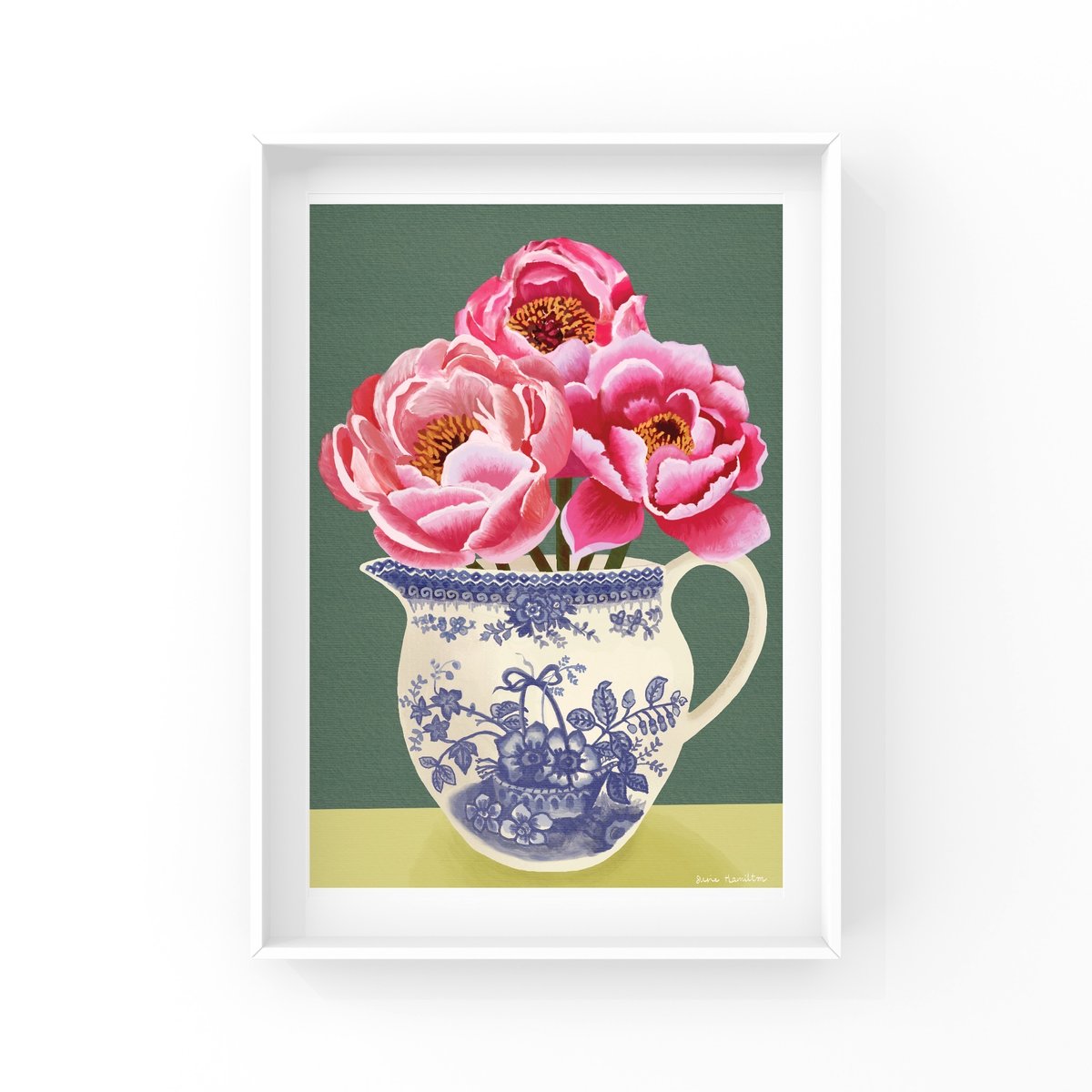 Peonies in Flora Jug Print & Card