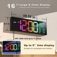 Image 15 of LED Wall Clock with Weather and Day Indicator