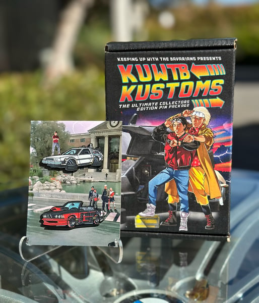 Image of KUWTB Kustoms BTTF DMC Delorean & E24 633CSi Pin Package