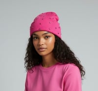 Image 1 of Pink Radiance Crown Beanie
