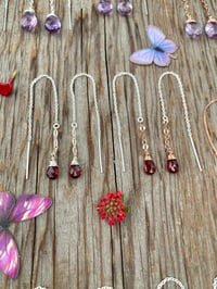 Image 4 of Garnet Threader Earrings