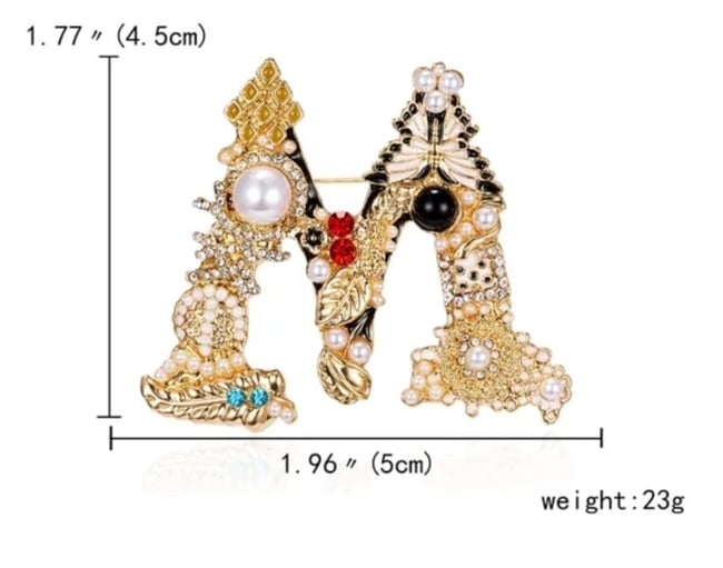 VINTAGE LETTER  BROOCHES
