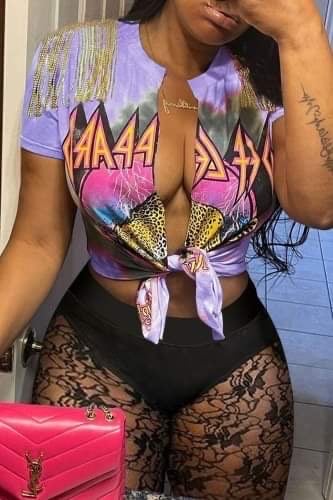 Image of Sexy letter print tassel design