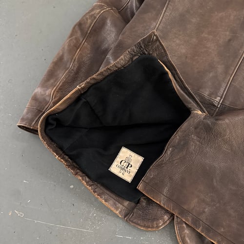 Image of AW 2009 CP Company multi pocket leather jacket, size large